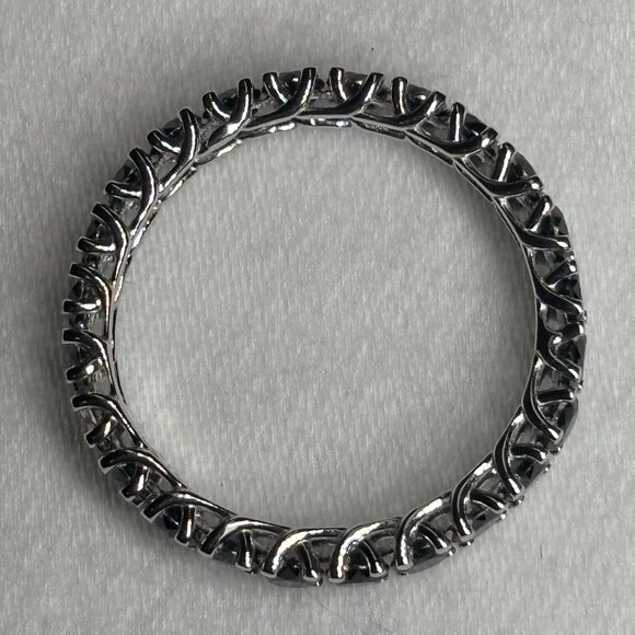 1.70CT Black Diamond Eternity Band 18K White Gold Natural Diamonds Stacking Ring - Picture 9 of 9